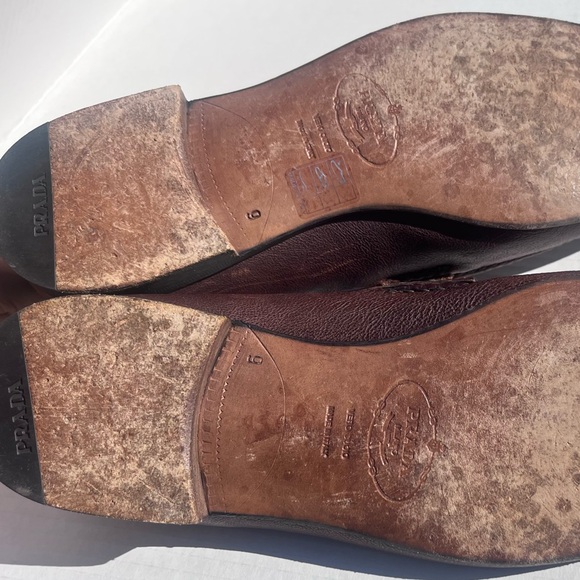 Prada Men\'s Brown Leather Slip-Ons main image 2